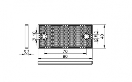 Catadioptru reflectorizant dreptunghiular alb [1]