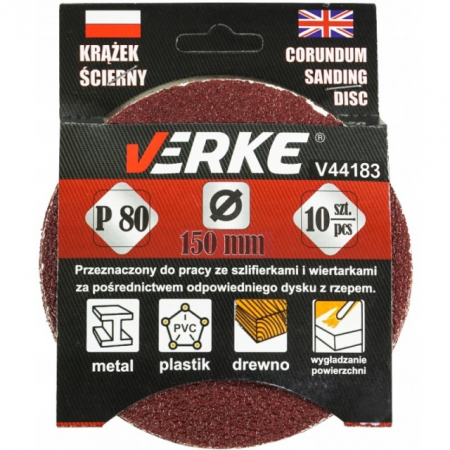 Trusa Scule-Unelte-Accesorii Service - Disc abraziv 150mm, P80, 10buc