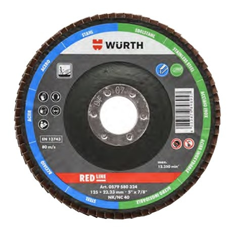 Diverse - Disc slefuire lamele abrazive metal/inox Red Line K80-D125