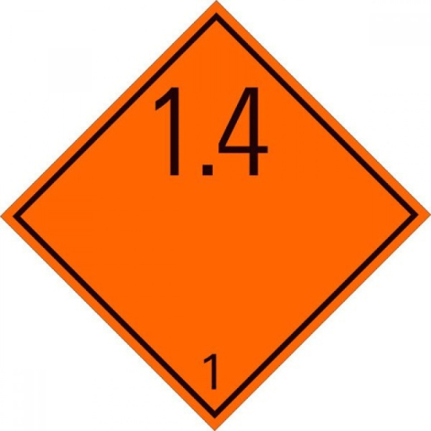 Protectie, Siguranta & ADR - Eticheta ADR clasa 1.4 aluminiu Transport substante si obiecte explozive (300x300mm)