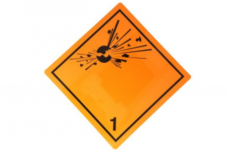 ADR - Eticheta ADR magnetica "Pericol Transport substante și obiecte explozive clasa 1"