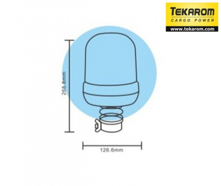 Girofar 12-24V cu bec H1 angrenaj cu melc (necesita suport tubular) [1]