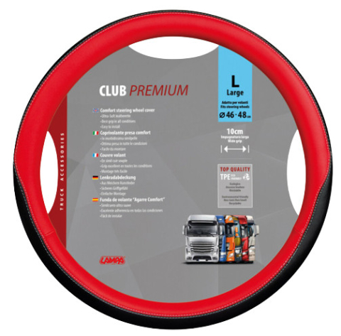 Husa volan Club Premium negru-rosu fi 46/48 cm [1]