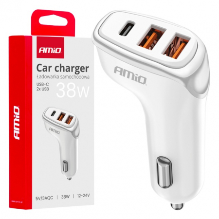 Incarcatoare / Modulatoare / Cabluri Date / Auxiliare - Incarcator 2x USB-A + USB-C 38W 12/24V