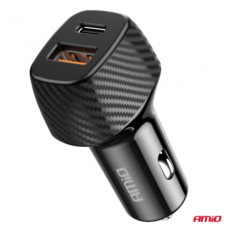 Incarcatoare / Modulatoare / Cabluri Date / Auxiliare - Incarcator auto QC+PD 20W USB-A + USB-C