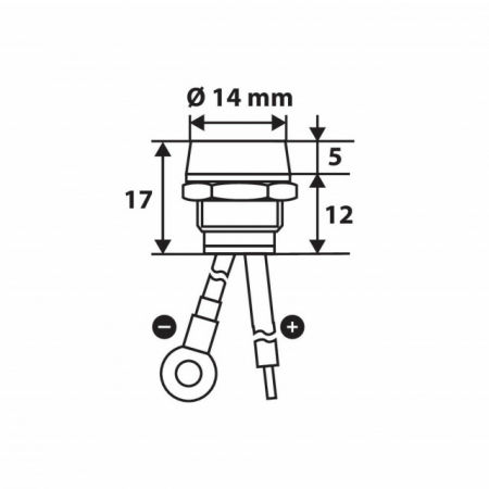 Indicator LED verde 12/24V - 15A [1]