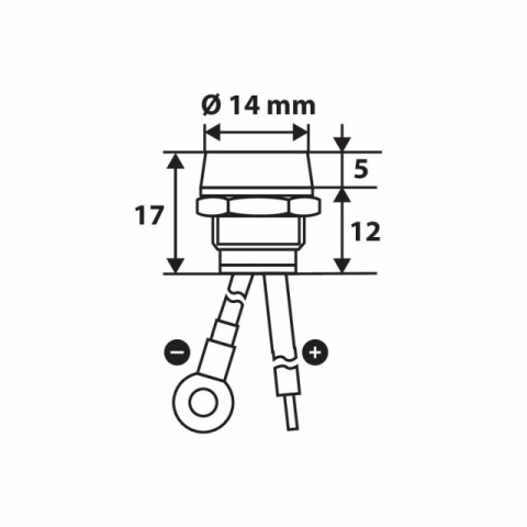 Indicator LED verde 12/24V - 15A [1]