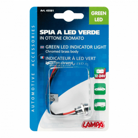 Indicator LED verde 12/24V - 15A [2]