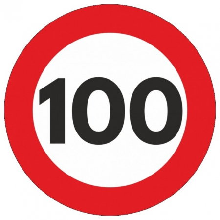 Indicatoare Limitare Viteza - Indicator limitare viteza autocolant 100 km/h 12cm