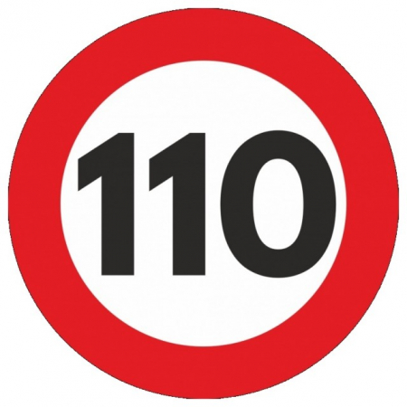 Indicatoare Limitare Viteza - Indicator limitare viteza autocolant 110 km/h 12cm