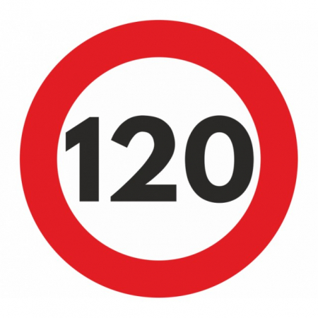 Indicatoare Limitare Viteza - Indicator limitare viteza autocolant 120 km/h  12cm