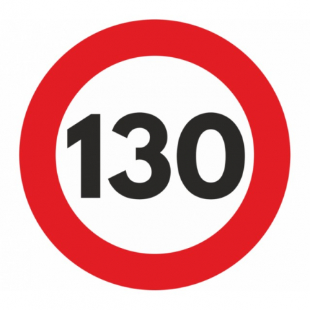 Indicatoare Limitare Viteza - Indicator limitare viteza autocolant 130 km/h  12cm