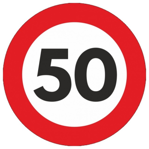 Indicatoare Limitare Viteza - Indicator limitare viteza autocolant 50 km/ora Ø12