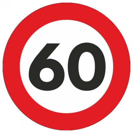 Indicatoare Limitare Viteza - Indicator limitare viteza autocolant 60 km/h 12cm