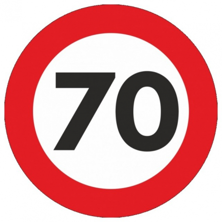 Indicatoare Limitare Viteza - Indicator limitare viteza autocolant 70 km/h 12cm