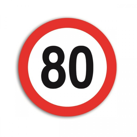 Indicatoare Limitare Viteza - Indicator limitare viteza autocolant 80 km/ora