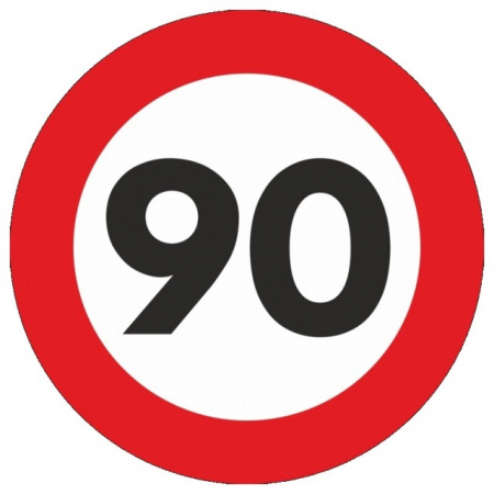 Indicatoare Limitare Viteza - Indicator limitare viteza autocolant 90 km/ora Ø12
