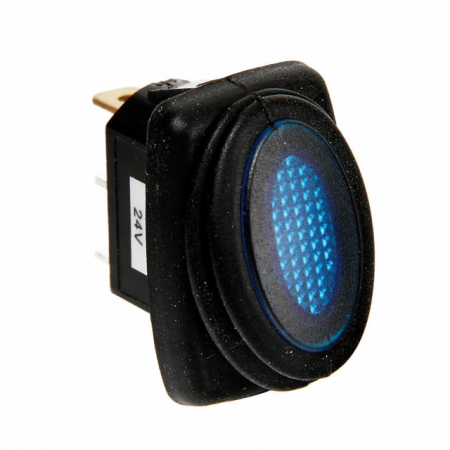Accesorii Electrice - Intrerupator basculant cu lumina Led albastra IMPERMEABIL- 12/24V