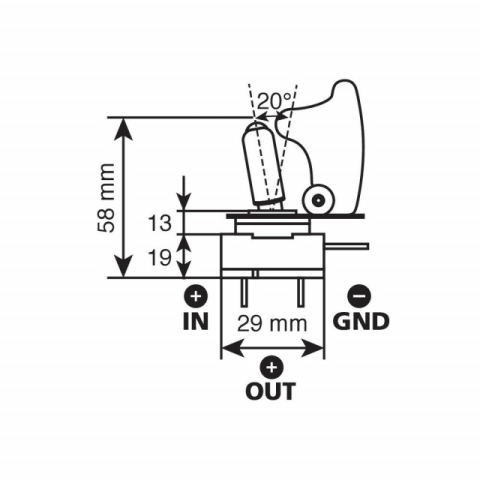 Intrerupator basculant din aluminiu cu lumina LED - 12/24V - 20A [1]