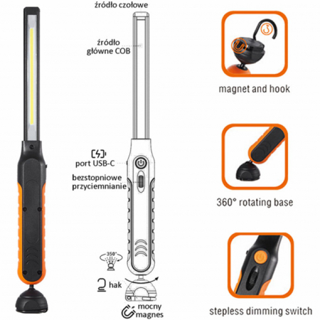 Lampa de atelier LED 1000 LM 2600 mAh [1]