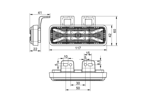 Lampa de marcaj alba DPT105 LED cu suport (waterproof) [1]