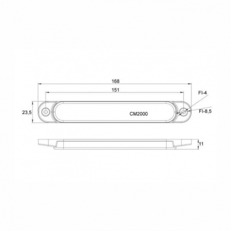 Lampa gabarit 168 x 23mm LED 12 - 36V [3]