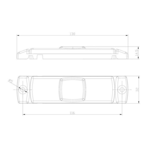 Lampa gabarit cu LED-uri, galbena, cu suport urechi [1]