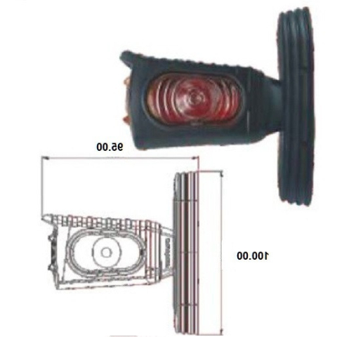 Lampa gabarit, stanga 95 x 100mm