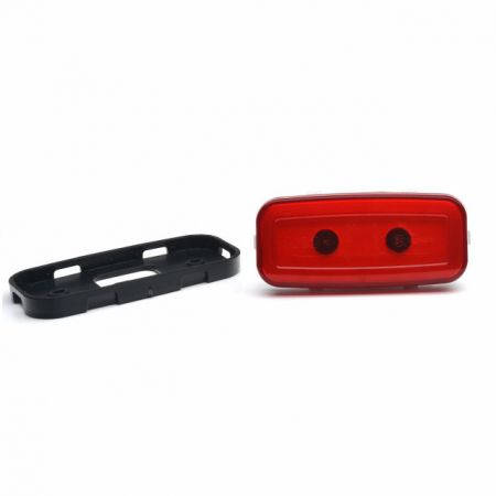 Lampa LED dreptunghiulara rosie 11.5x5.5 cm 12-24V [2]