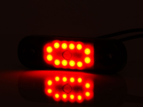 Lampa marcaj BLACK cu lumina rosie 12 LEDURI 12/24V [4]