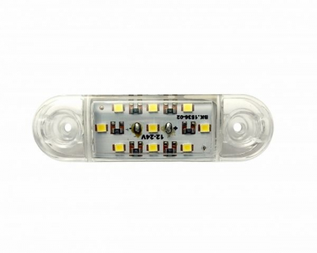 Iluminare Auto - Lampa pozitie-strobo ovala alba 9 leduri 24V