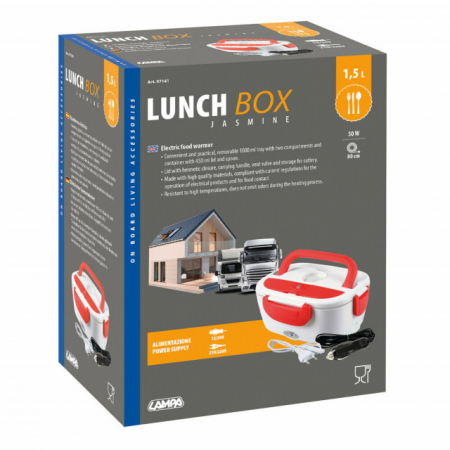 Lunch-Box, incalzitor electric pentru alimente - 1,5 L - 12/24V+220V - 50W [1]