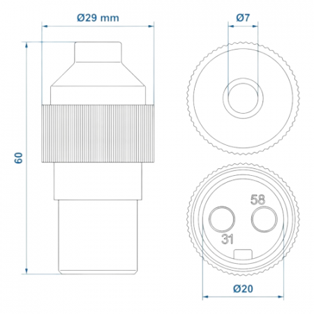 Mufa 2 pini 12/24V [5]