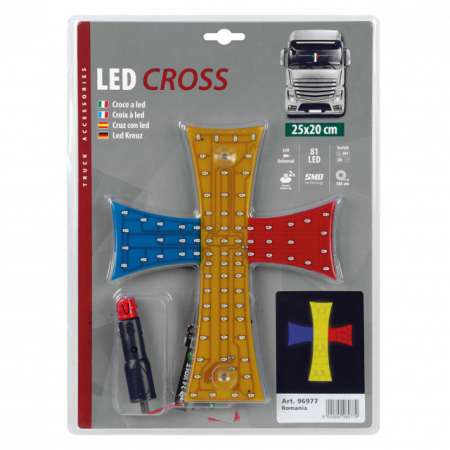 Ornament interior cu led-uri - Cruce - Romania 24V [1]