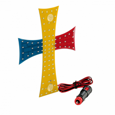 Accesorii - Ornament interior cu led-uri - Cruce - Romania 24V
