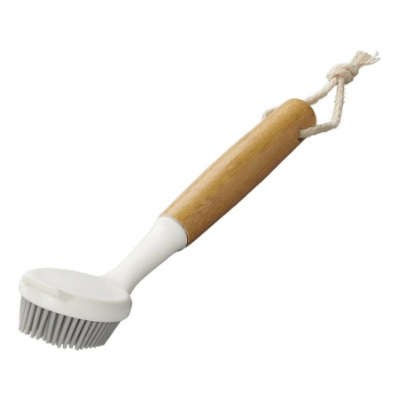 Camping - Timp Liber - Perie spalat vase silicon cu maner de bambus 24.5 cm Ø7 cm x 5 cm