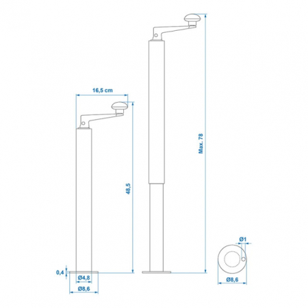 Picior sprijin protap remorca 48mm [3]