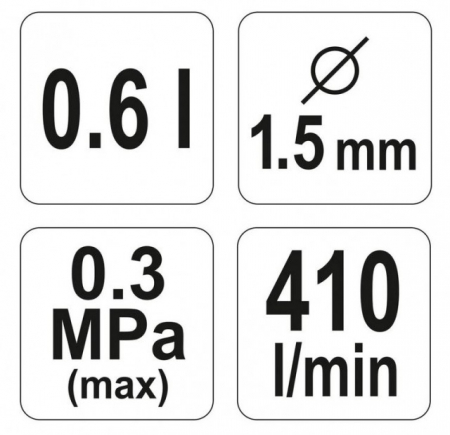 Pistol de Vopsit, rezervor plastic YATO, HVLP, duza 1.5mm, 600ml [2]