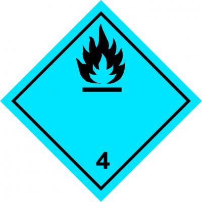 ADR - Placa ADR aluminiu - "Pericol Transport substante care in contact cu apa degaja gaze inflamabile clasa 4.3a"