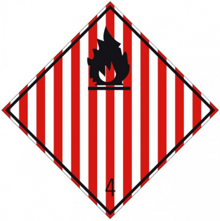 ADR - Placa ADR aluminiu "Pericol Transport substante solide inflamabile autoreactive explozive desensibilizate clasa 4."1