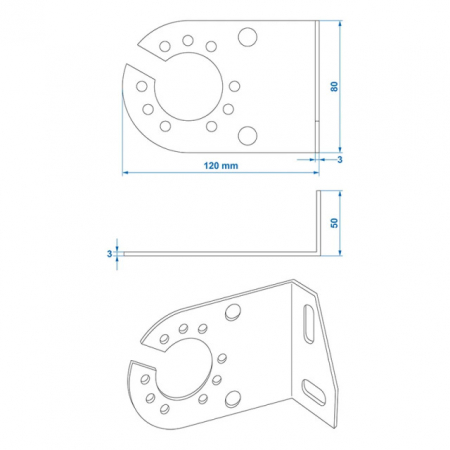 Placa de montaj metalica lateral pentru priza 8 x 5cm [3]