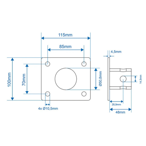 Placă de montare pentru suport de sprijin 115x110mm [4]