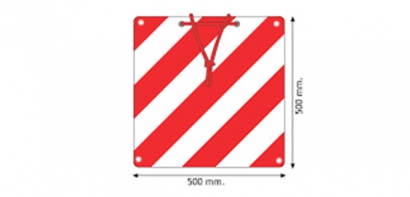Placute/Autocolante Convoi-Gabarit - Placuta gabarit cu snur si gauri 500x500 mm