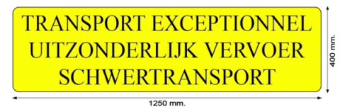 Protectie, Siguranta & ADR - Placuta TRANSPORT EXCEPTIONNEL 1250x400
