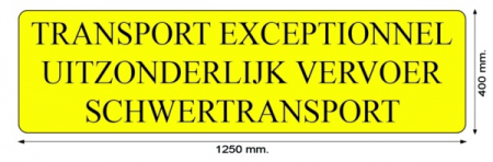 Placute/Autocolante Convoi-Gabarit - Placuta Transport Exceptionnel 1250x400mm