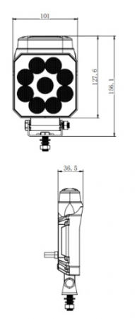Proiector LED + lumina de semnalizare 12/24V [4]