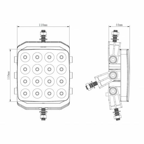 Proiector LED patrat 48W combo 11 cm [6]