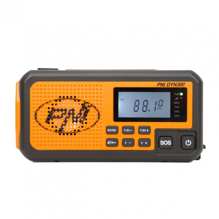 Accesorii Camion - Semiremorca - Radio portabil PNI DYN300, cu dinam, incarcare solara