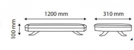 Rampa girofar 72 LEDURI 12-24V 120cm 10 functii cu magnet [5]