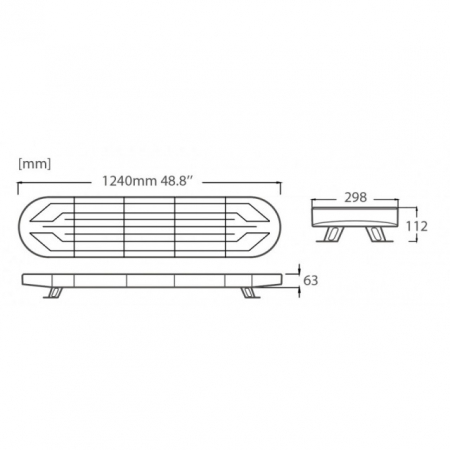 Rampa girofar LED Zeo 124x28.6cm R10 R65 [3]